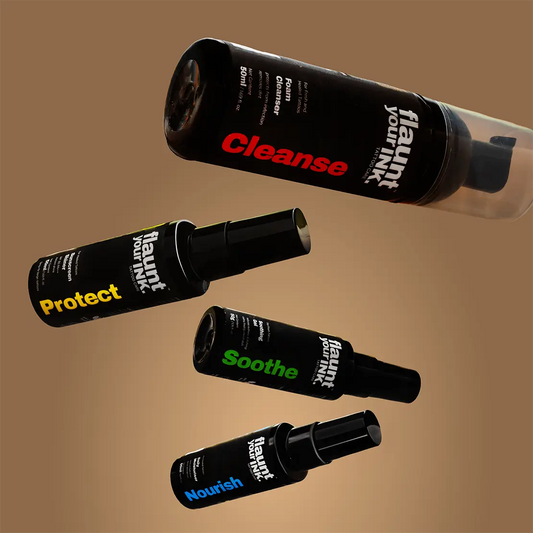 Flaunt Your Ink Complete Tattoo Care Kit for overnight healing and sleep protection