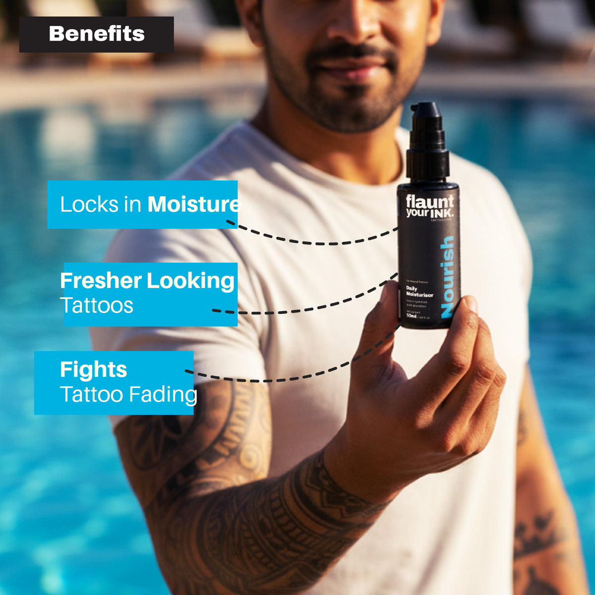 Flaunt Your Ink Ultimate Tattoo Care Kit - complete 4-in-1 set with shiner, cleanser, healing gel and moisturiser