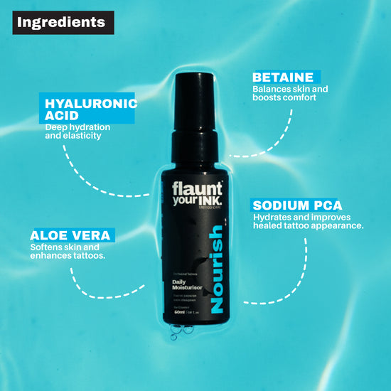 Flaunt Your Ink Ultimate Tattoo Care Kit - complete 4-in-1 set with shiner, cleanser, healing gel and moisturiser