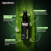 Flaunt Your Ink Soothe Healing Gel with key ingredients and benefits on a dark background