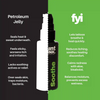 Comparison of Petroleum Jelly and flaunt your Ink Soothe on a black and green background