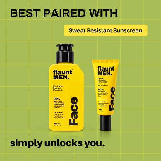 Best paired with the Sweat Resistant Sunscreen, flaunt MEN.