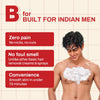 B for Built for Indian men: no nicks or cuts, no foul smell, smooth skin in under 10 minutes.
