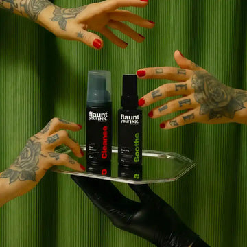 Flaunt Your Ink Fresh Tattoo Care Kit - Foam Cleanser and Healing Gel for new tattoos