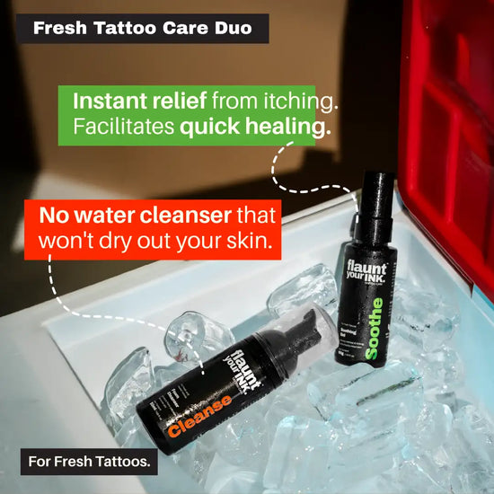 Flaunt Your Ink Fresh Tattoo Care Kit - Foam Cleanser and Healing Gel for new tattoos